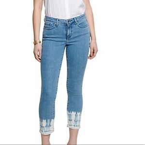 NYDJ Sheri Slim cropped ankle jean tie dye hem 14 (16) NEWNWT